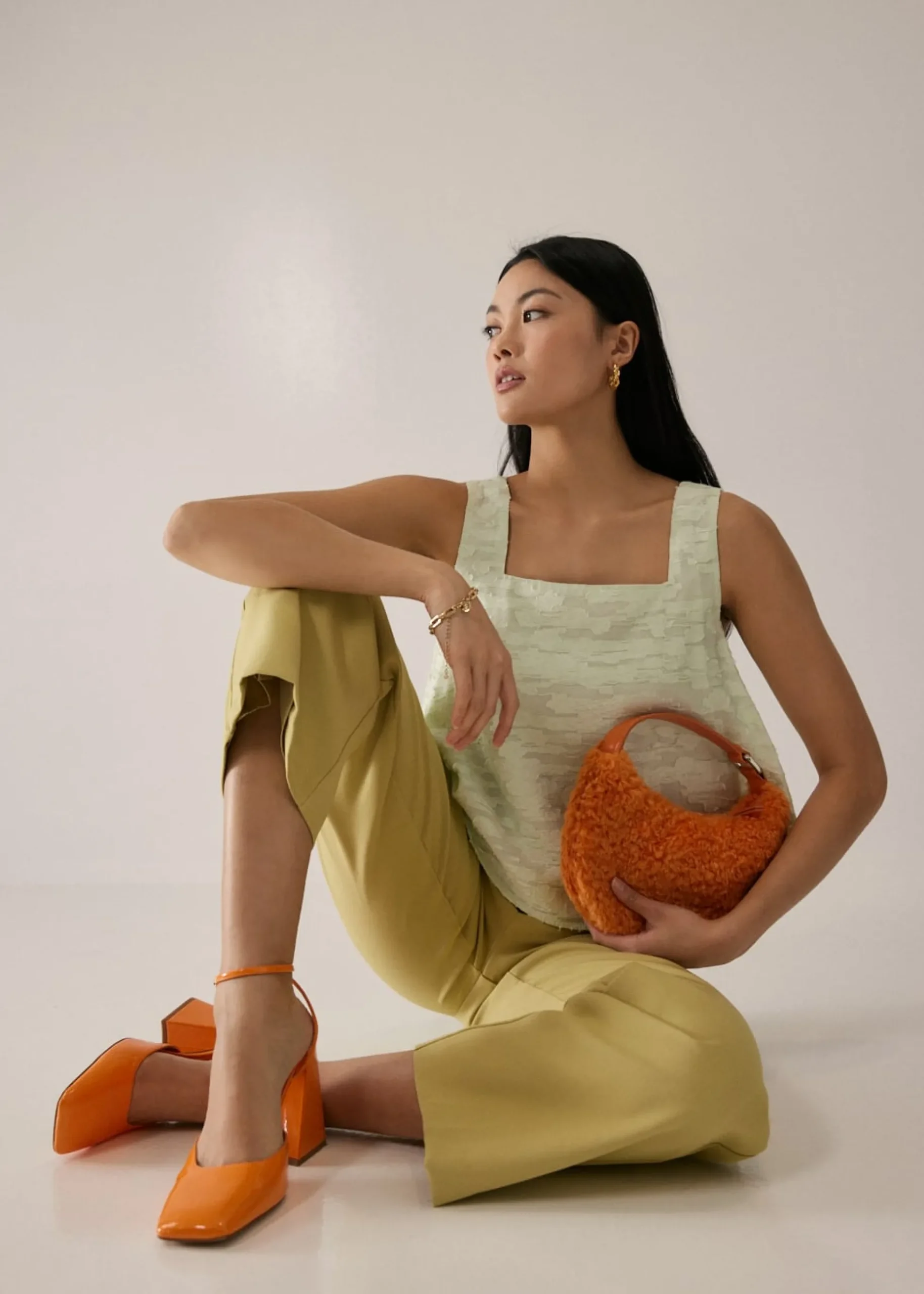 Guianna Textured Square Neck Top