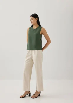 Guinevere Linen Panel Shell Top