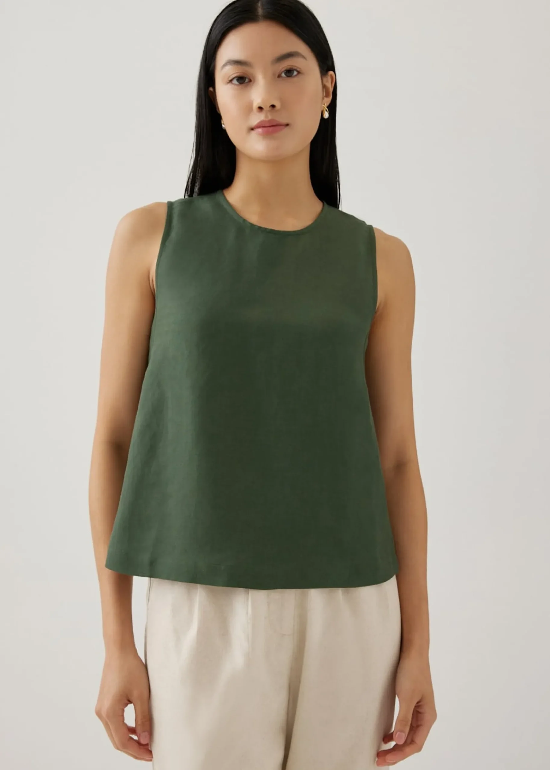 Guinevere Linen Panel Shell Top