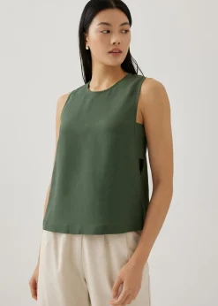 Guinevere Linen Panel Shell Top