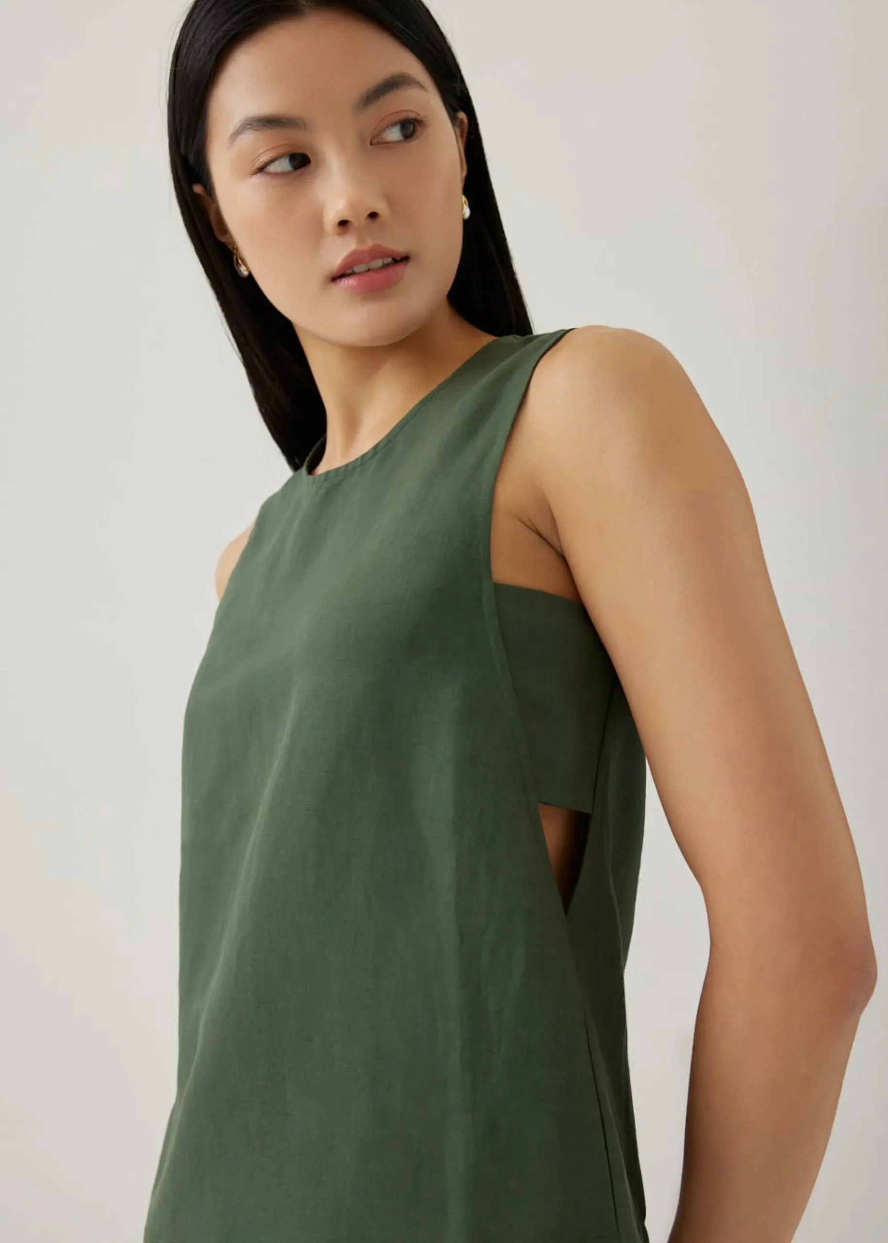 Guinevere Linen Panel Shell Top