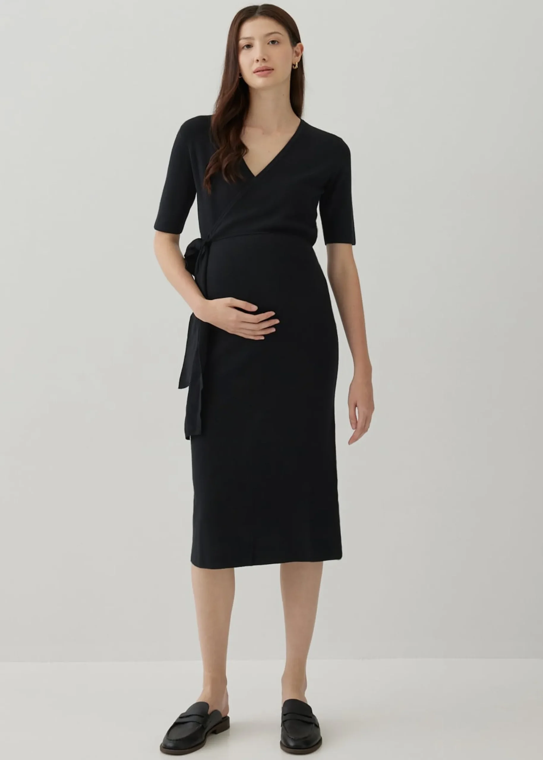 Gwyne Maternity Nursing Knit Wrap Dress