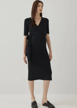 Gwyne Maternity Nursing Knit Wrap Dress
