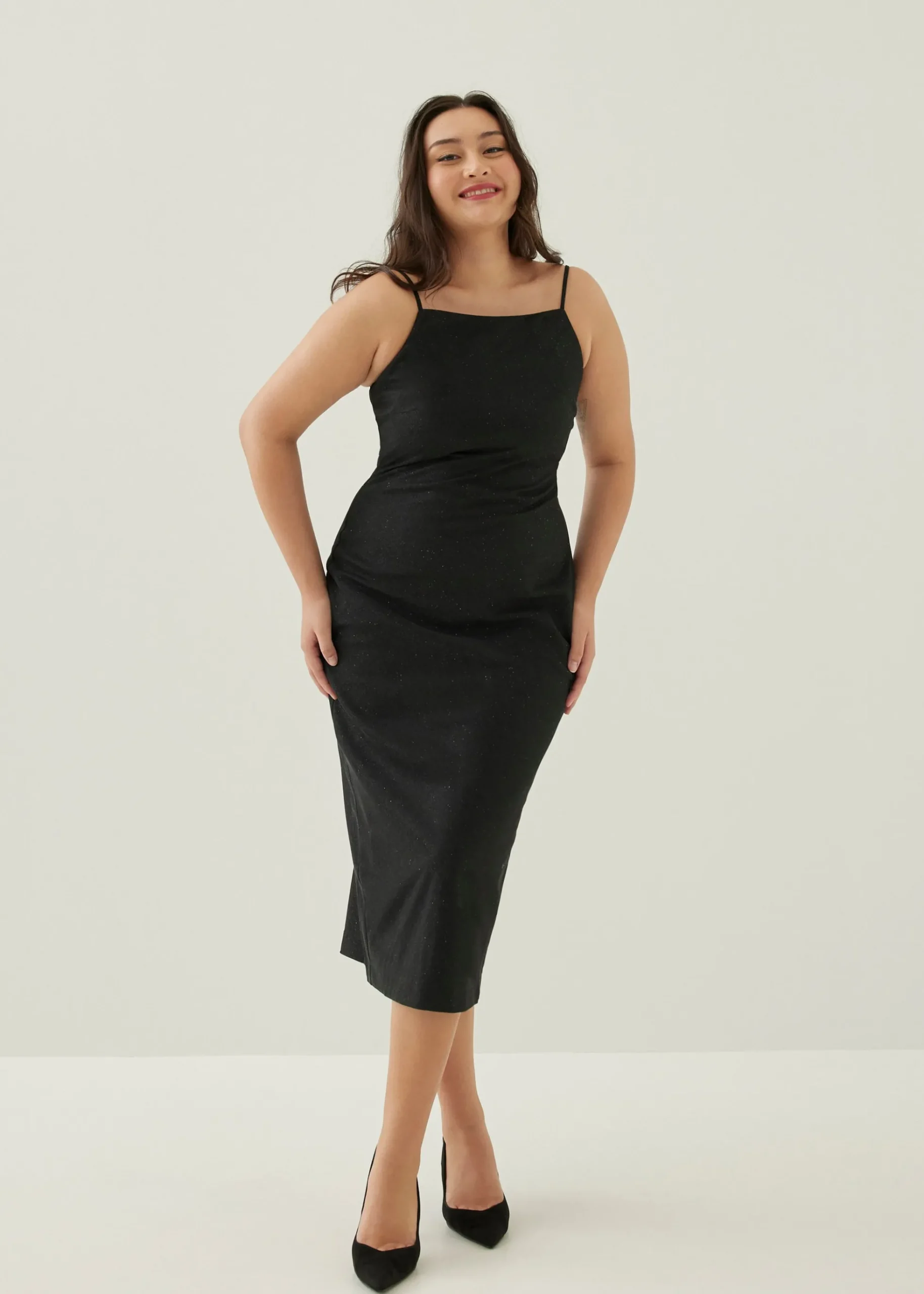 Gyla Straight Neck Column Maxi Dress