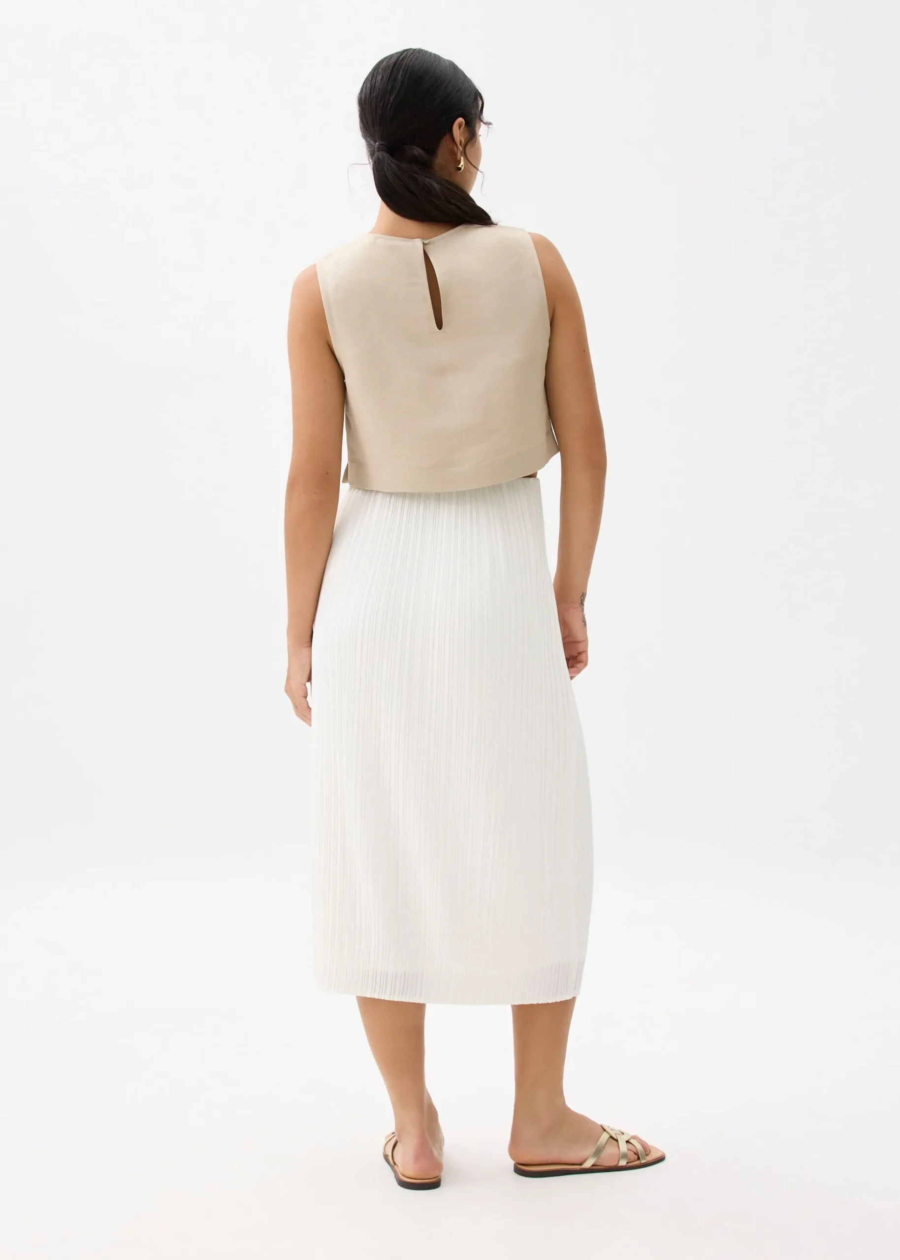 Gym Pleated Column Midi Skirt