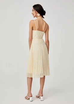 Hailey Pleated Dobby Dot Camisole Dress