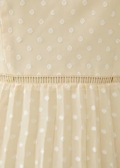 Hailey Pleated Dobby Dot Camisole Dress