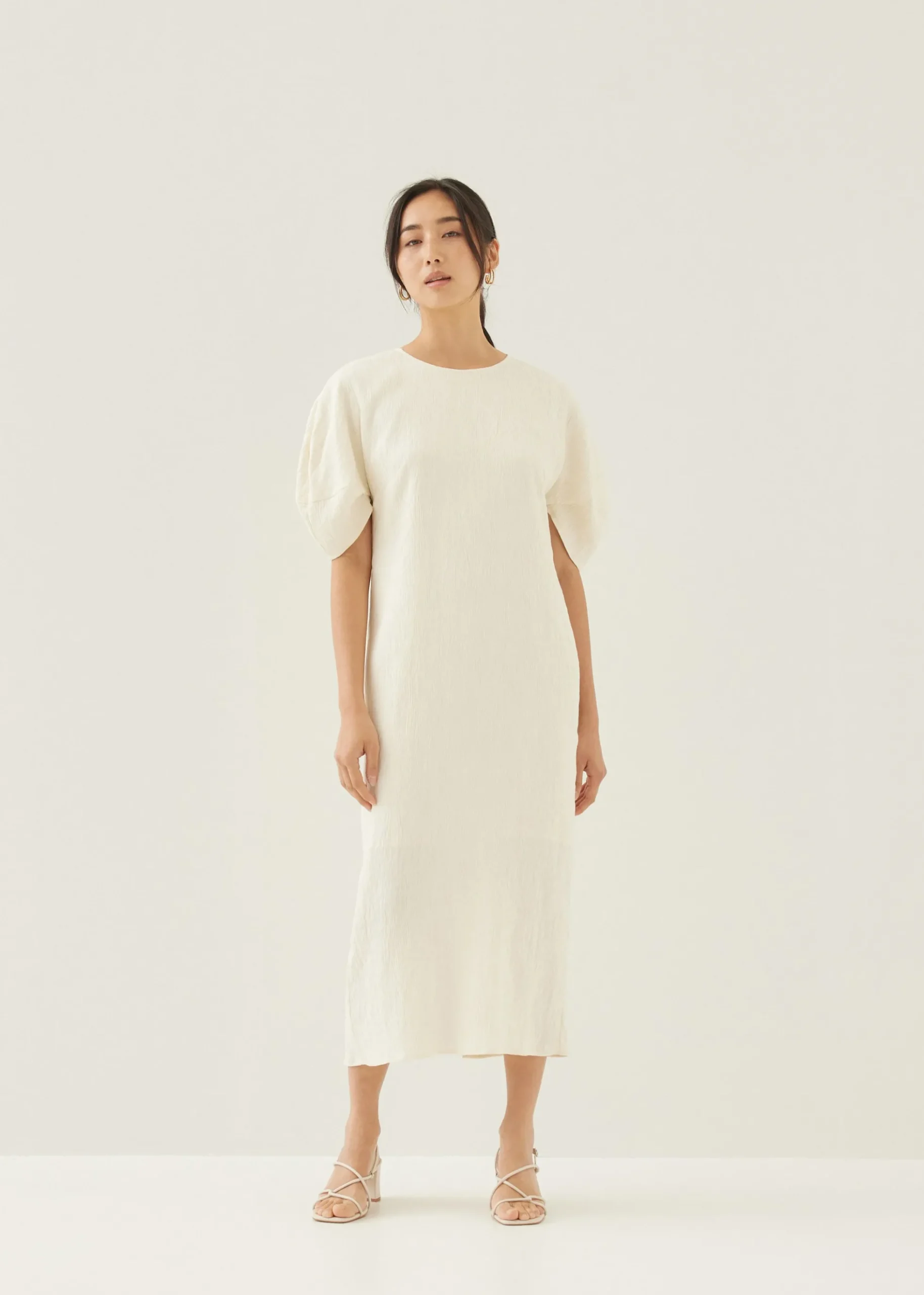 Haina Textured Column Midi Dress