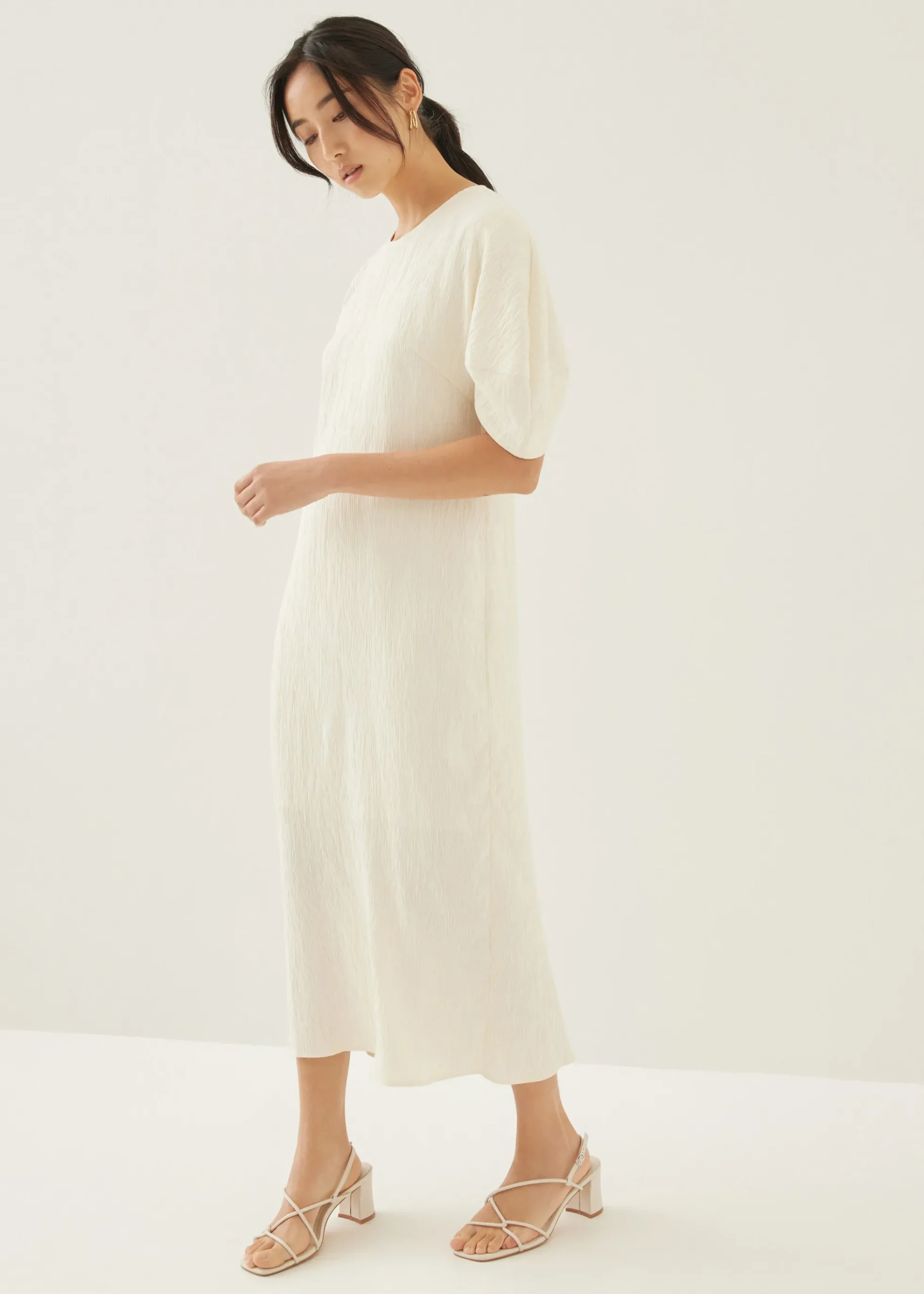 Haina Textured Column Midi Dress