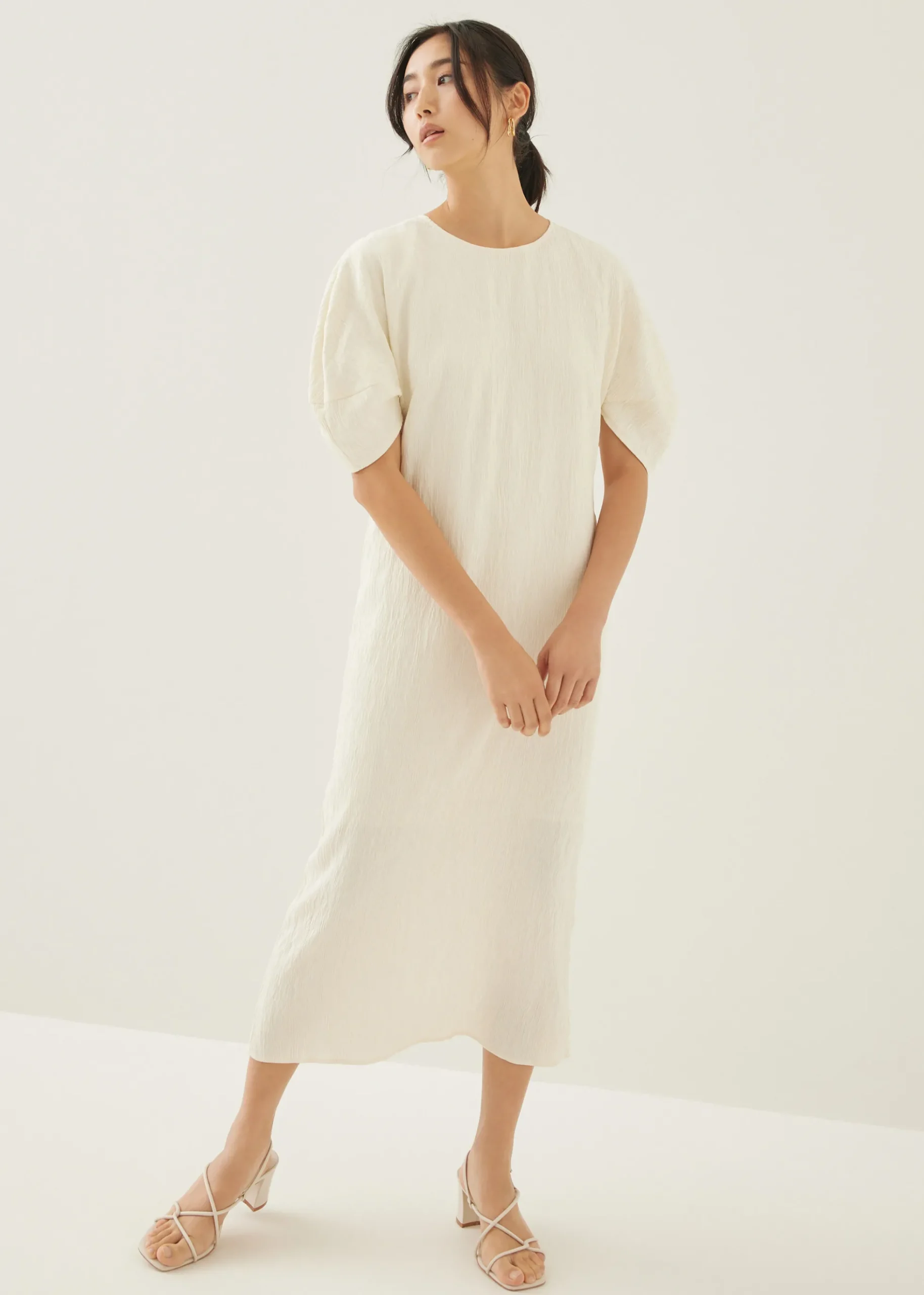 Haina Textured Column Midi Dress