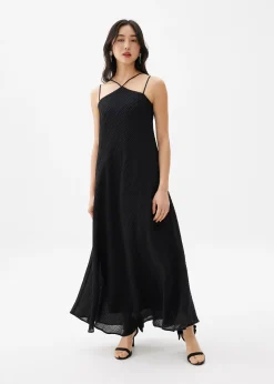 Halter Trapeze Maxi Dress