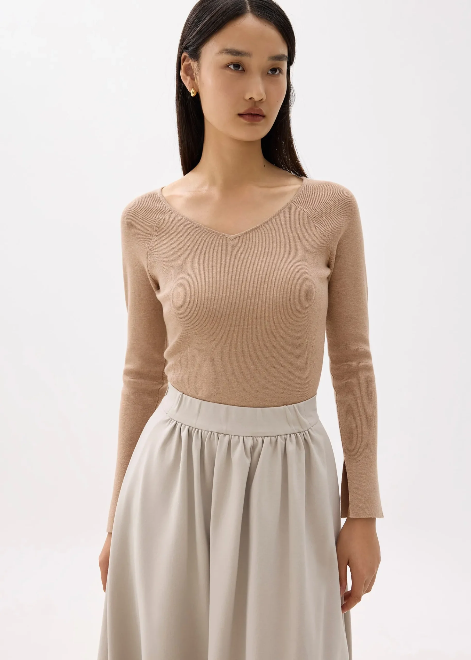 Hana Reversible Long Sleeve Knit Top