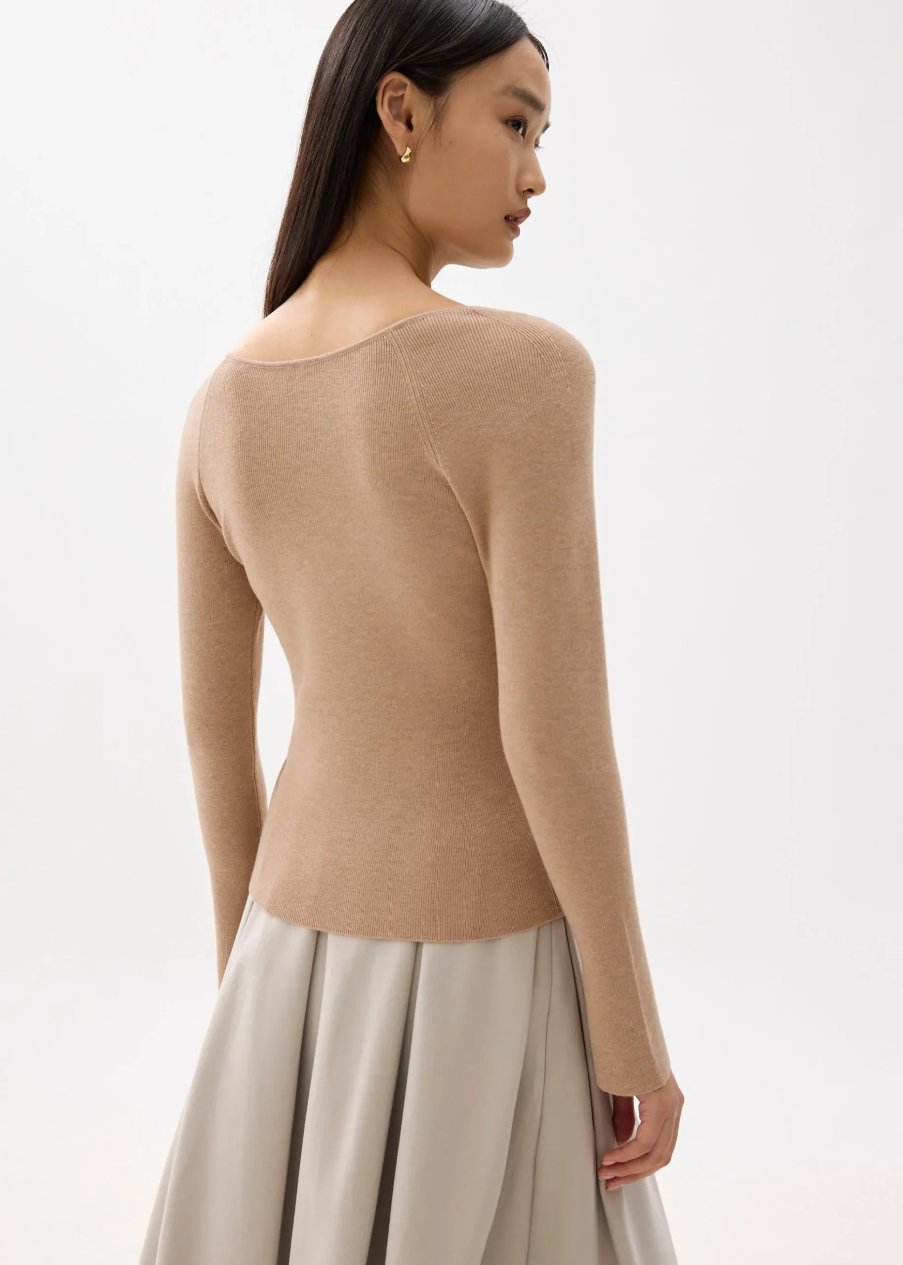 Hana Reversible Long Sleeve Knit Top