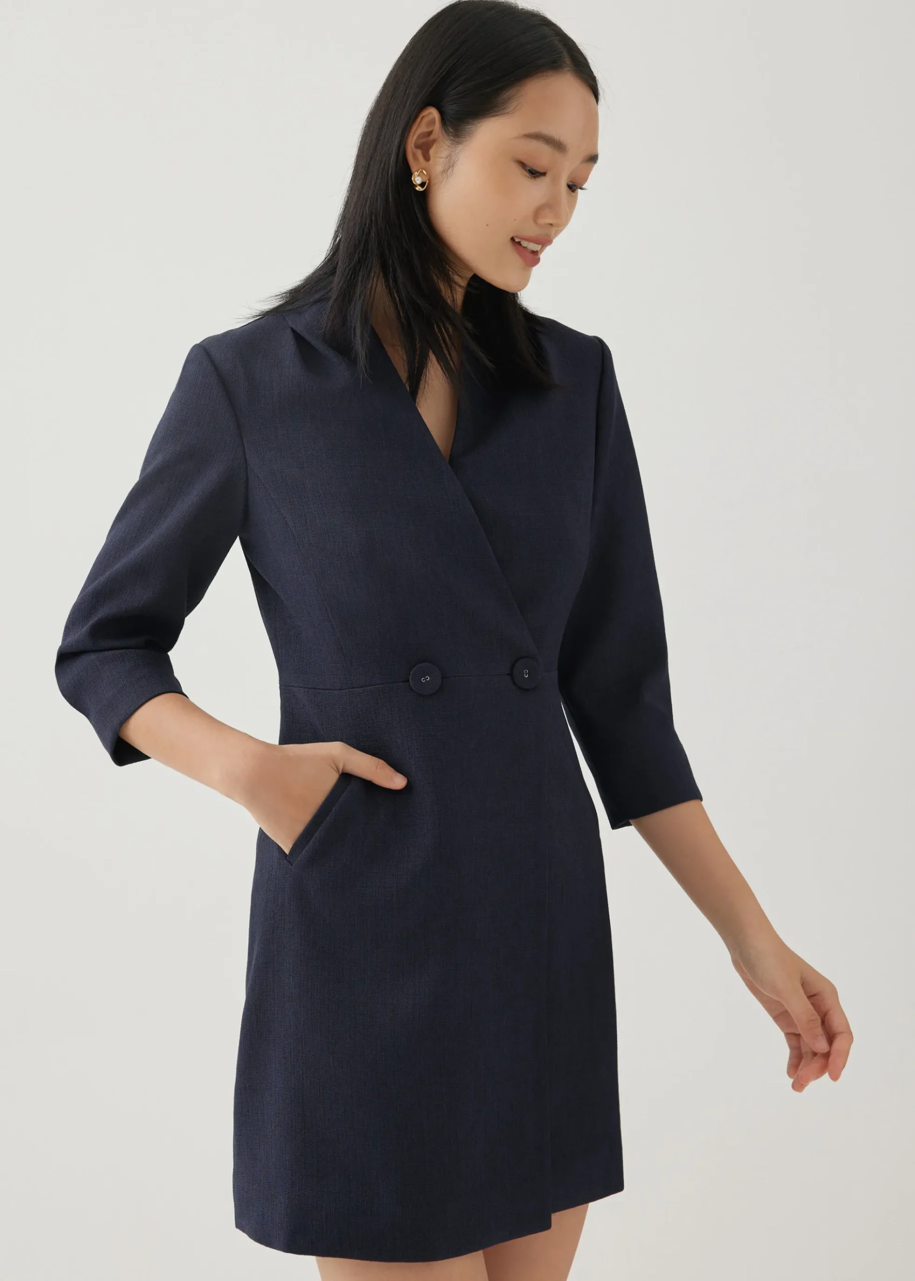 Hani Tailored A-line Wrap Mini Dress