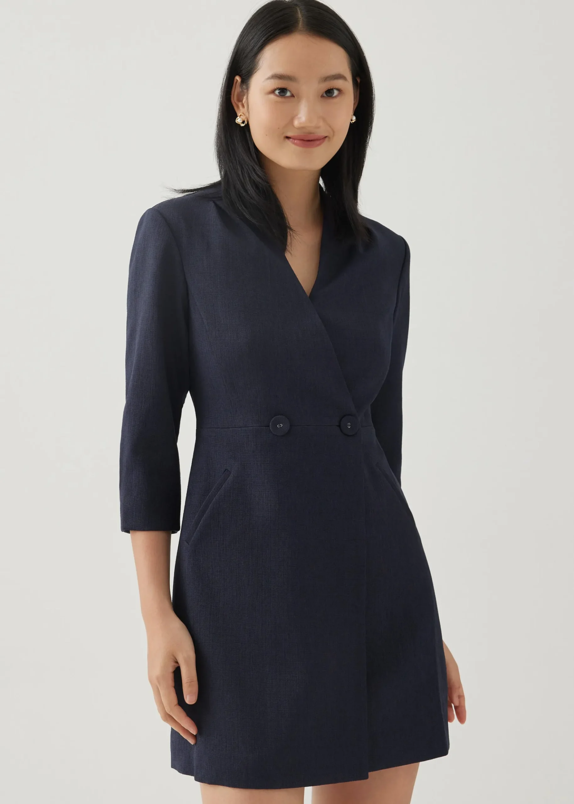 Hani Tailored A-line Wrap Mini Dress