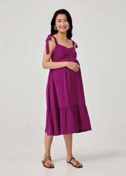 Harlyn Maternity Ribbon Tie Trapeze Dress
