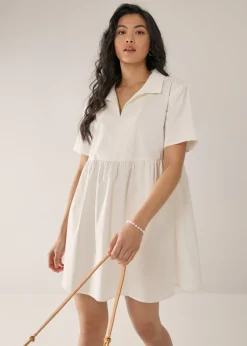 Heather Cotton Babydoll Shirt Dress