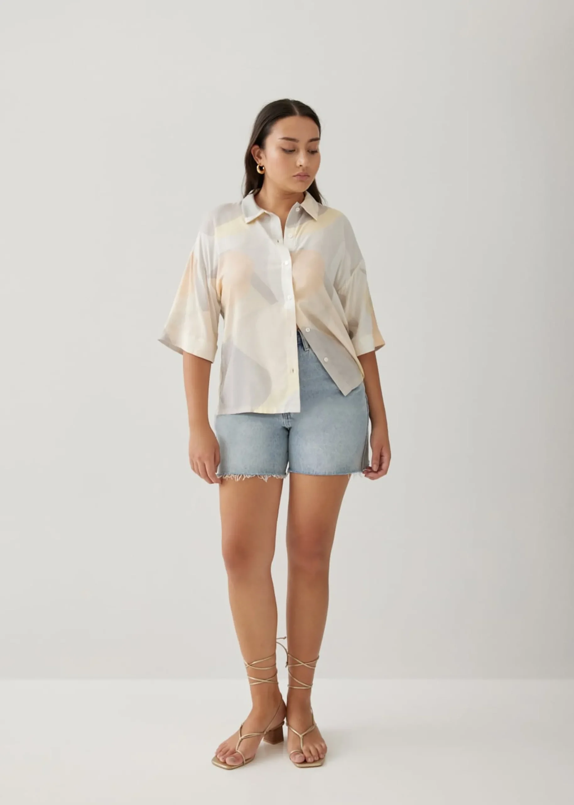 Helene Relaxed Button Down Shirt in Simple Pleasures