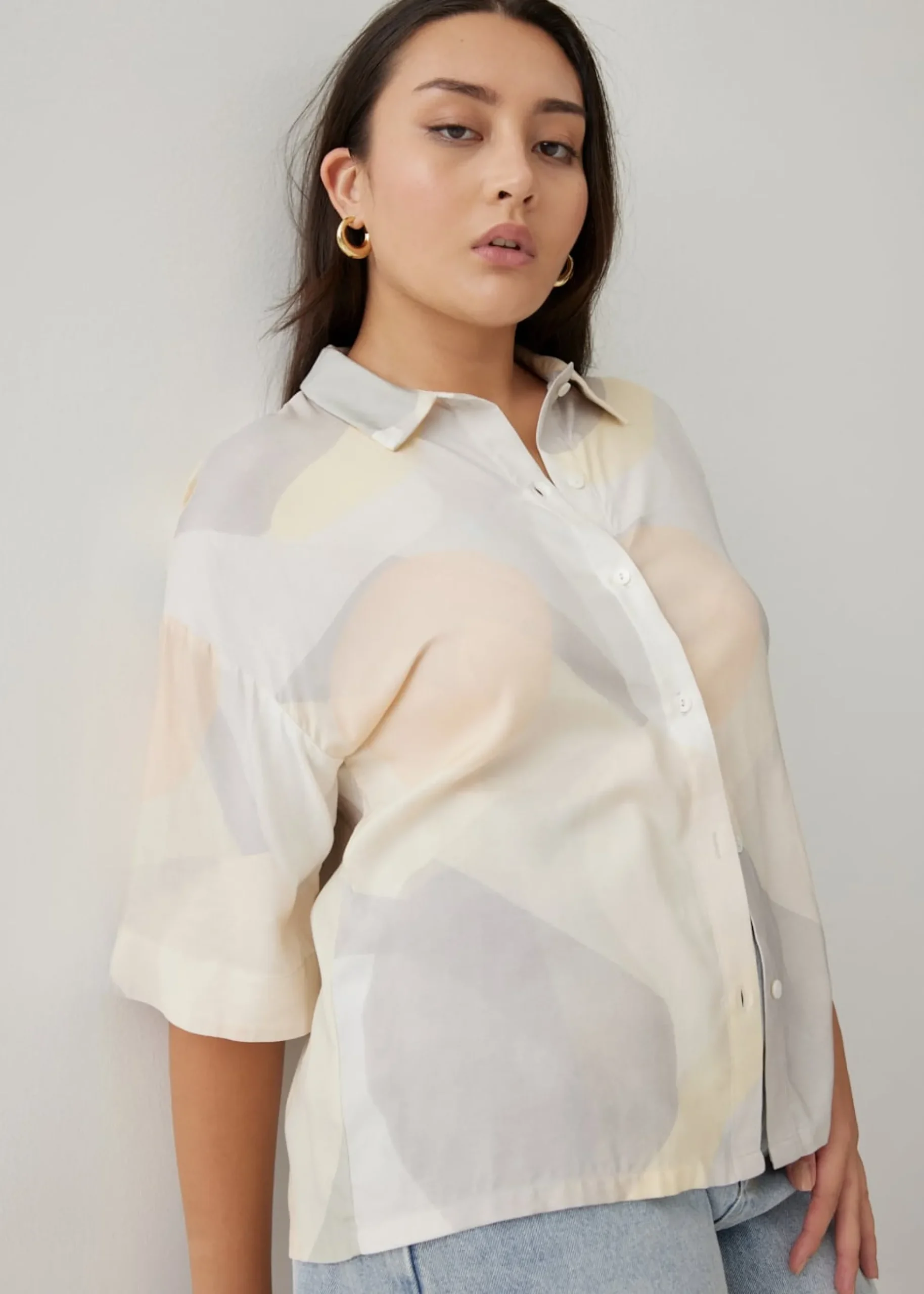 Helene Relaxed Button Down Shirt in Simple Pleasures