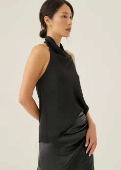 Henna Satin Halter Blouse