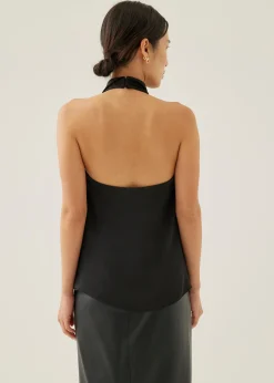 Henna Satin Halter Blouse