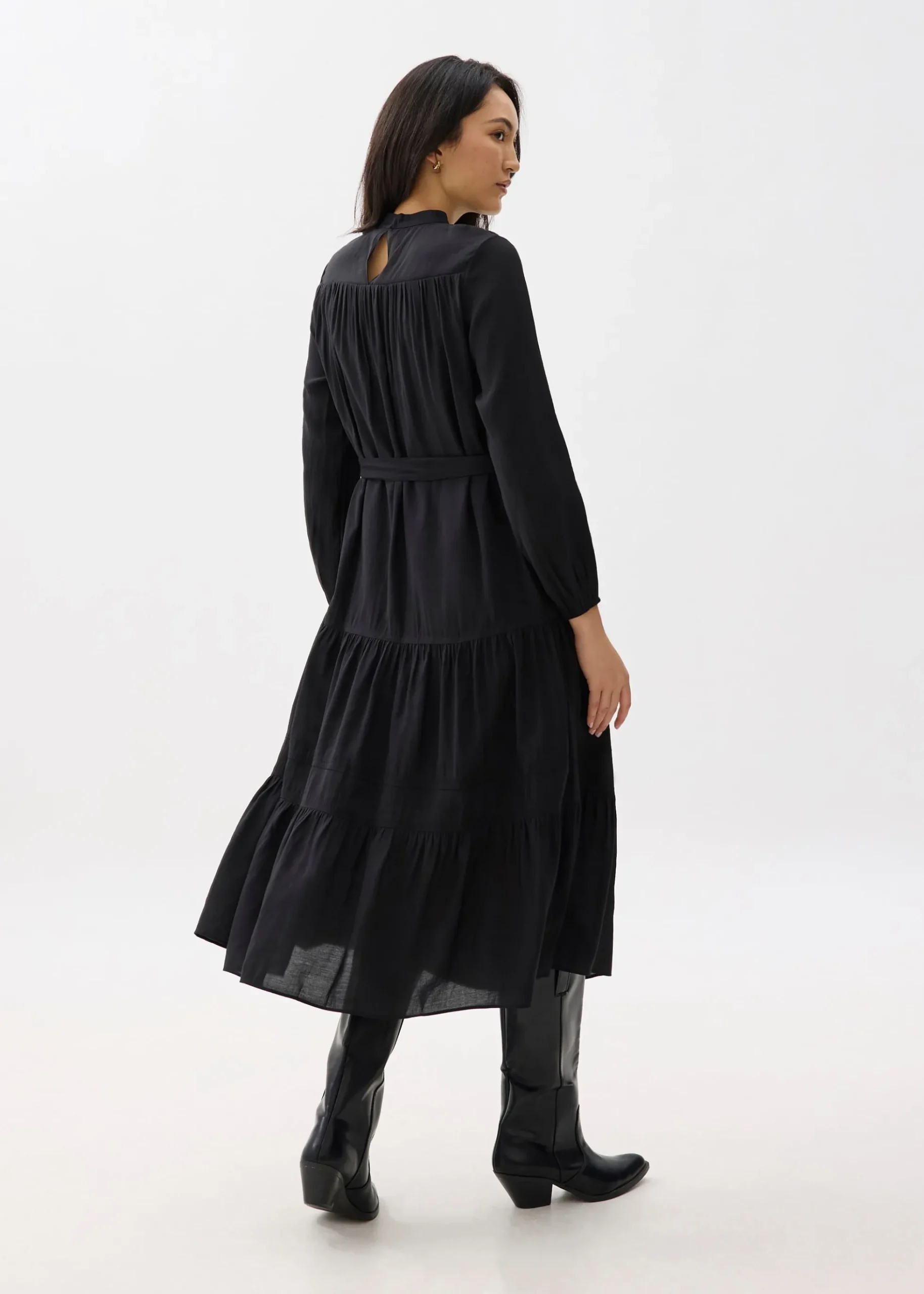 High Neck Fit & Flare Midaxi Dress