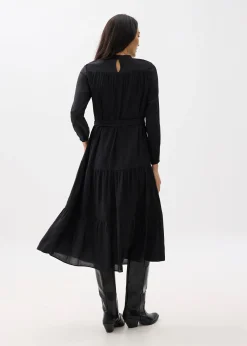 High Neck Fit & Flare Midaxi Dress