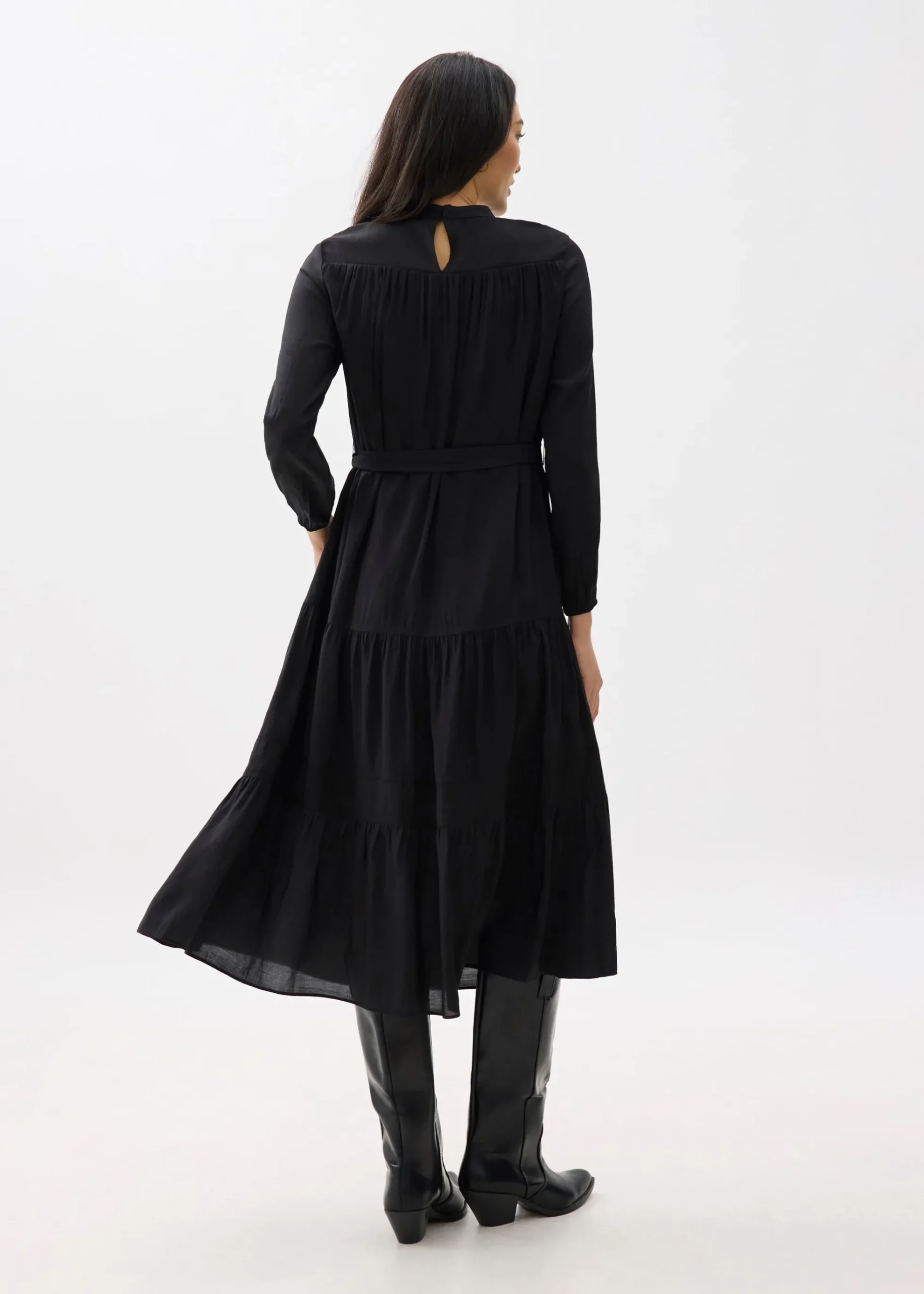 High Neck Fit & Flare Midaxi Dress