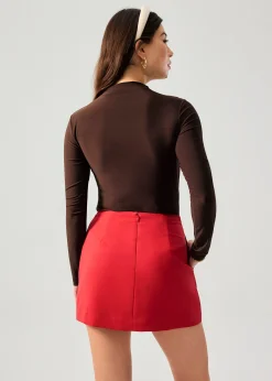 High Waist A-line Mini Skirt