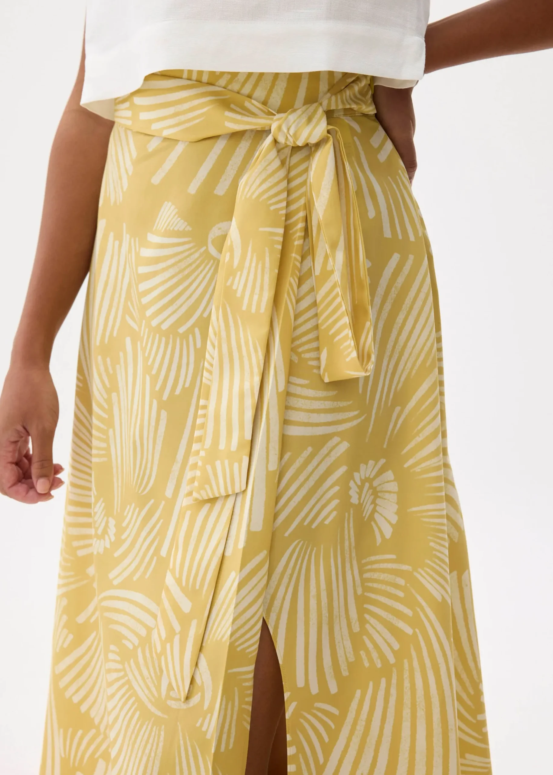 High Waist A-line Wrap Skirt in Kekana
