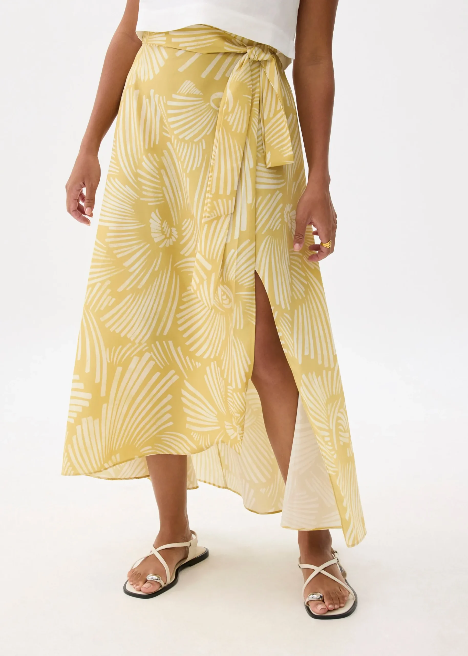 High Waist A-line Wrap Skirt in Kekana