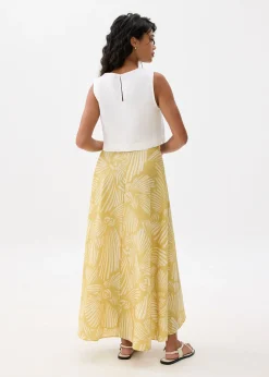 High Waist A-line Wrap Skirt in Kekana