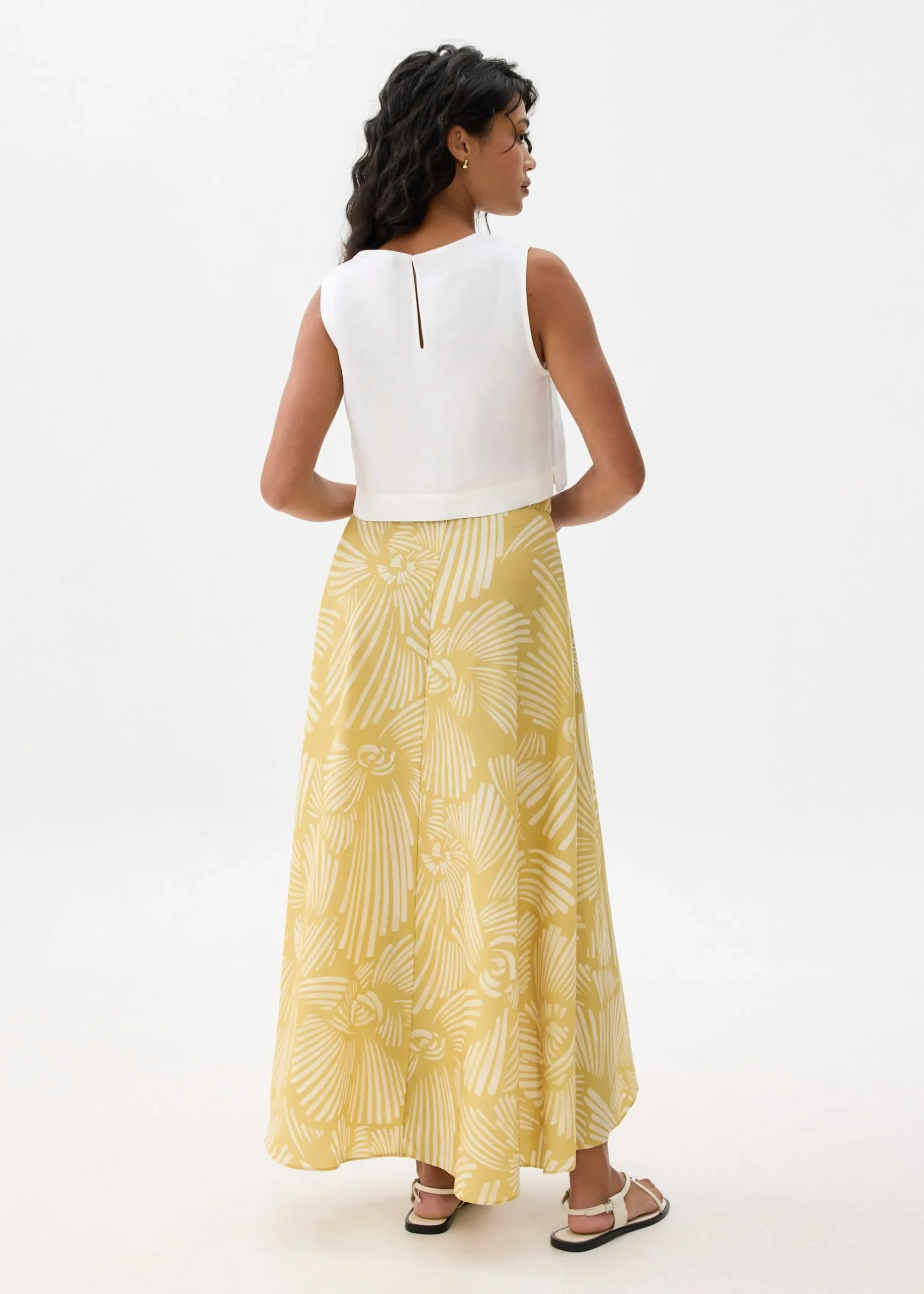 High Waist A-line Wrap Skirt in Kekana