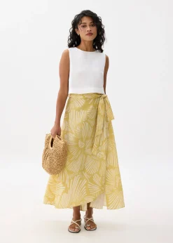 High Waist A-line Wrap Skirt in Kekana