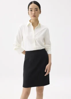 High Waist Column Mini Skirt
