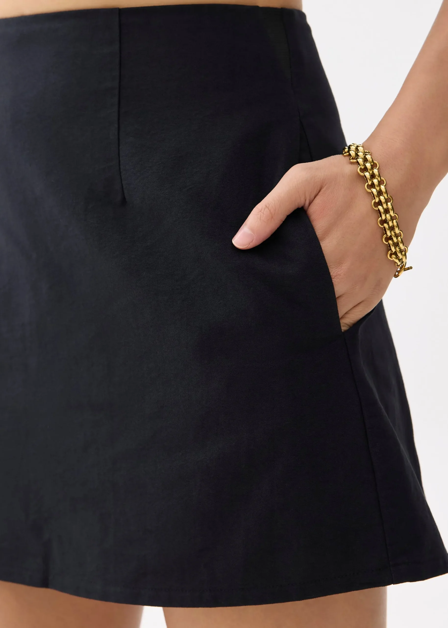 High Waist Cotton A-line Skorts