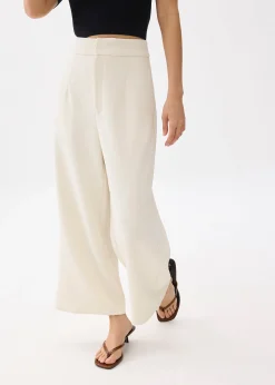 High Waist Cropped Wide Leg Culottes