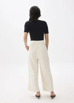 High Waist Cropped Wide Leg Culottes