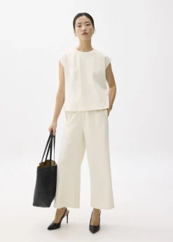 High Waist Cropped Wide Leg Culottes