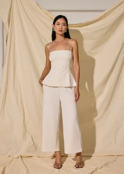 High Waist Cropped Wide Leg Culottes