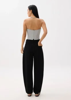 High Waist Denim Barrel Jeans