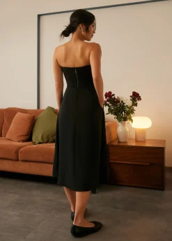 High Waist Flare Midi Skirt