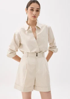 High Waist Tailored Bermuda Shorts