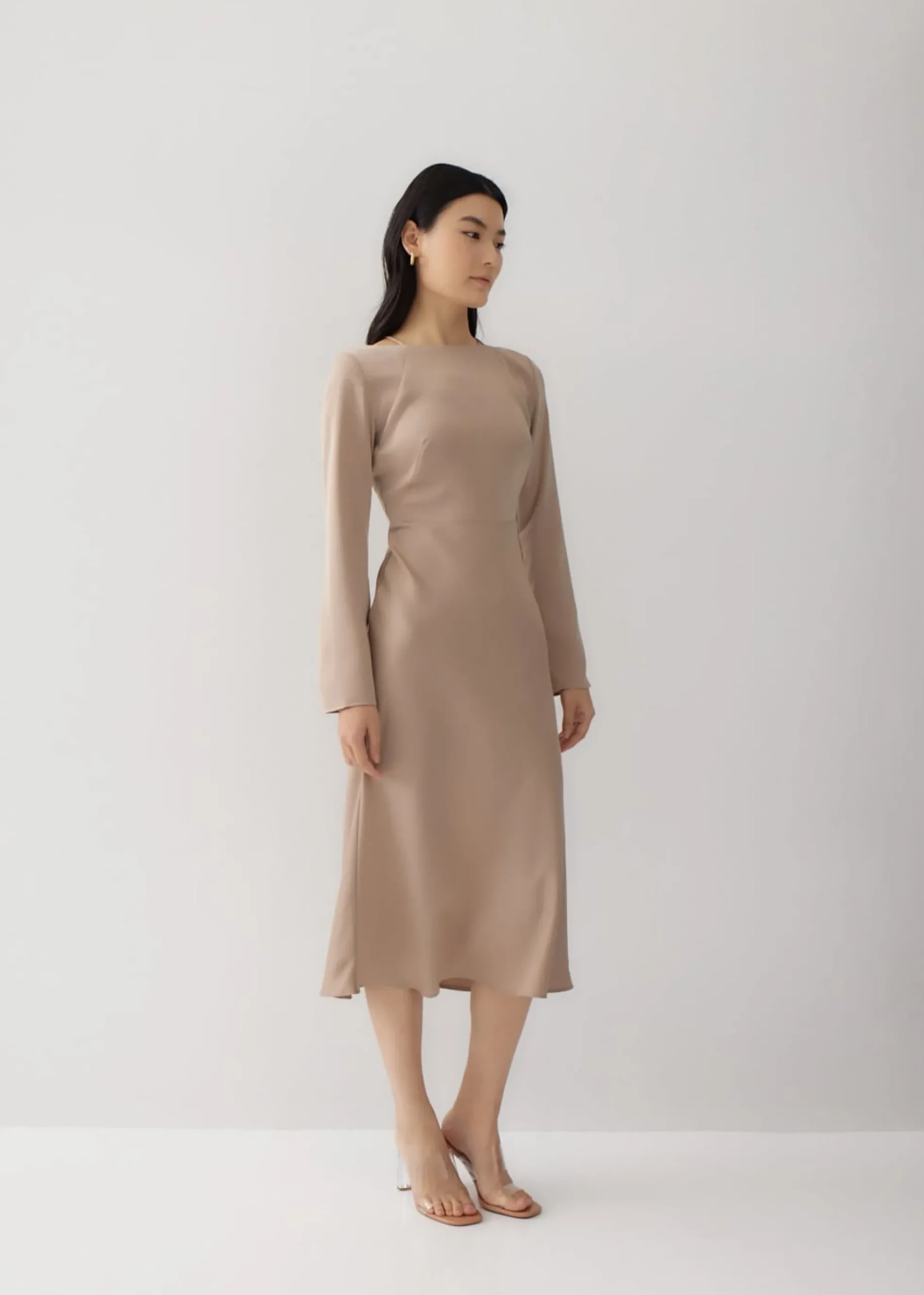Hyacinth Padded Satin Low Back Dress