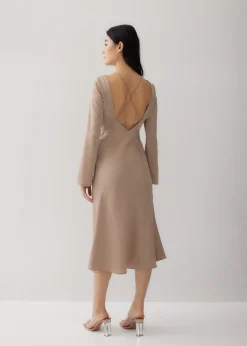 Hyacinth Padded Satin Low Back Dress