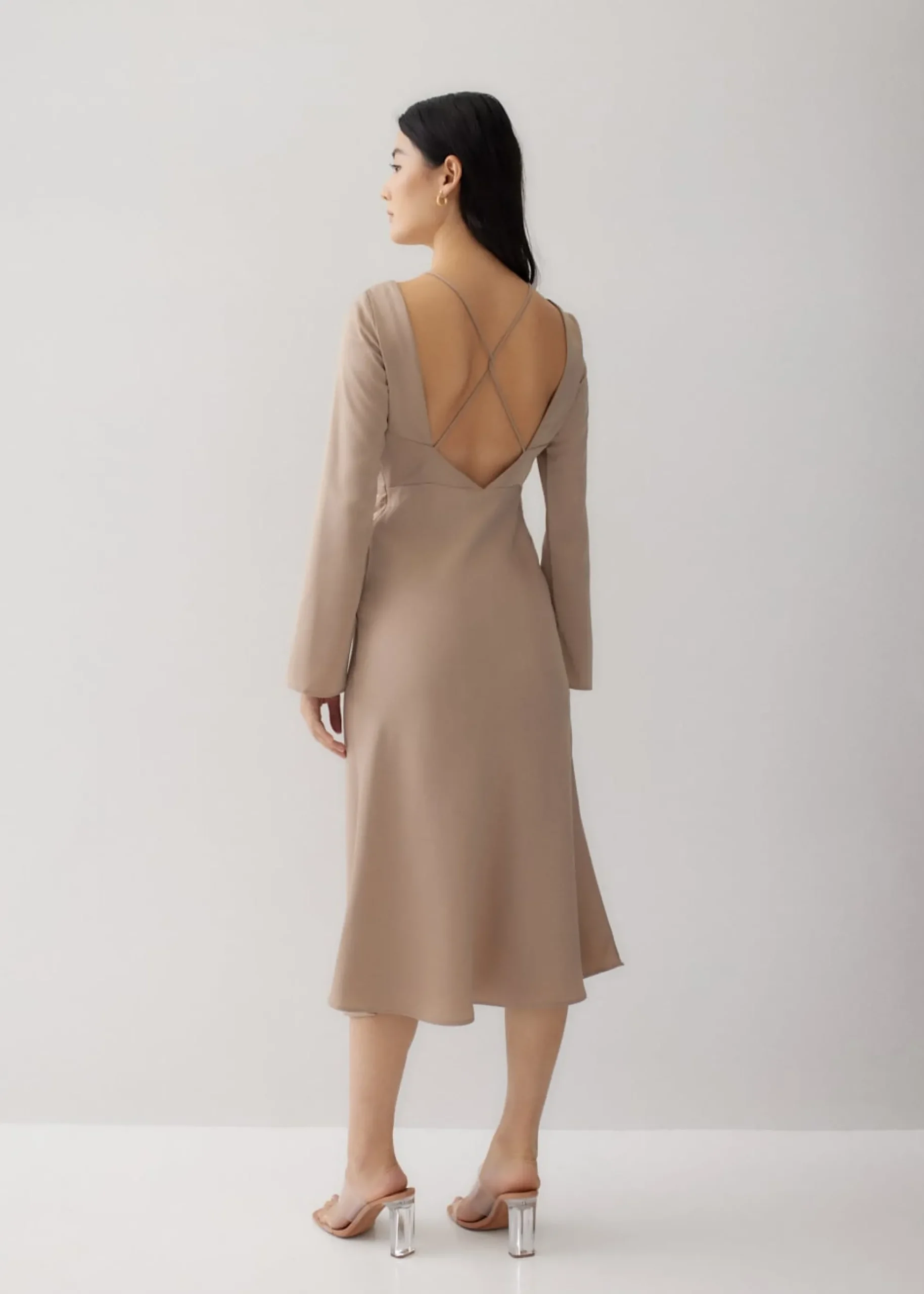 Hyacinth Padded Satin Low Back Dress