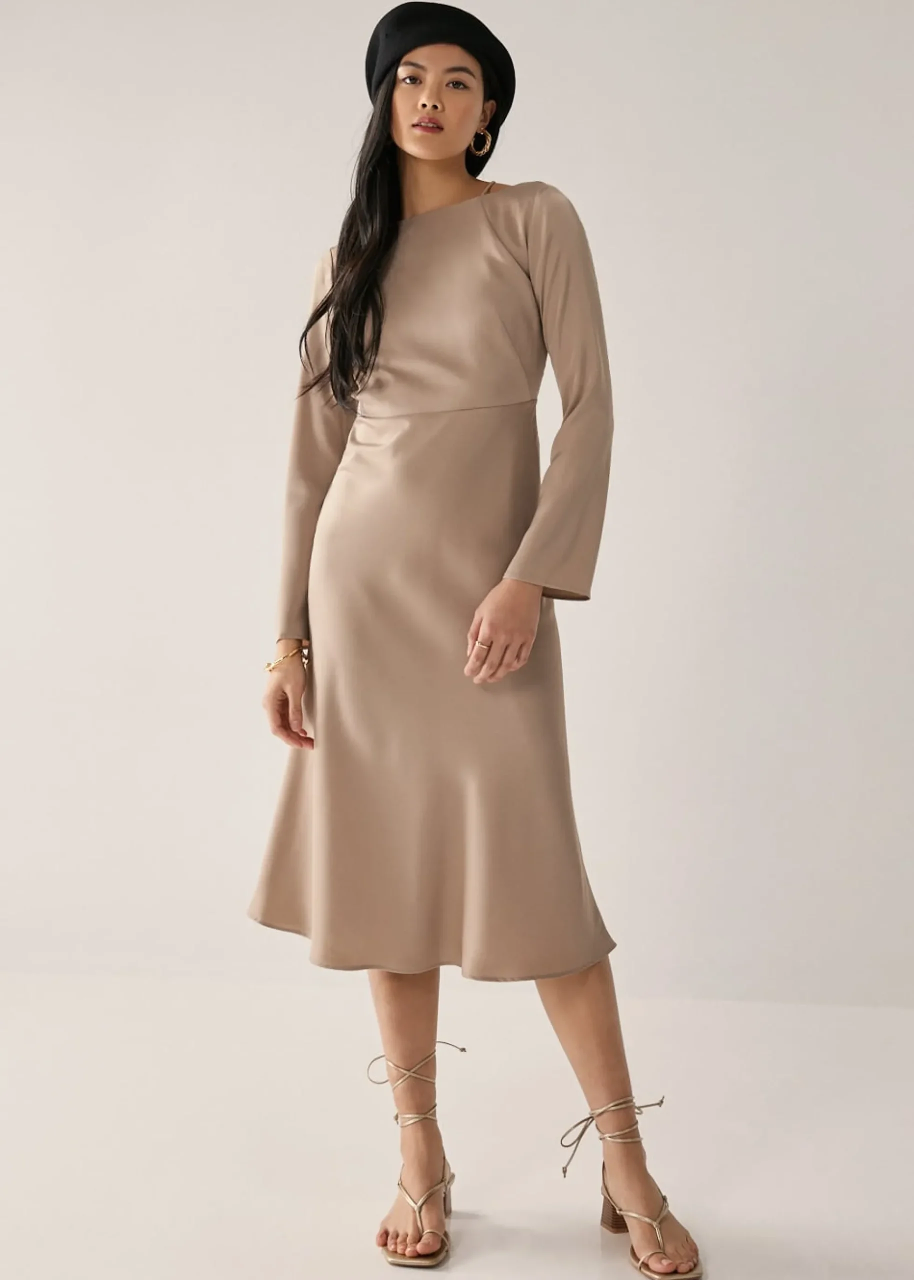 Hyacinth Padded Satin Low Back Dress