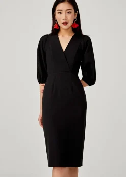 Hyacynthe Puff Sleeve Midi Dress