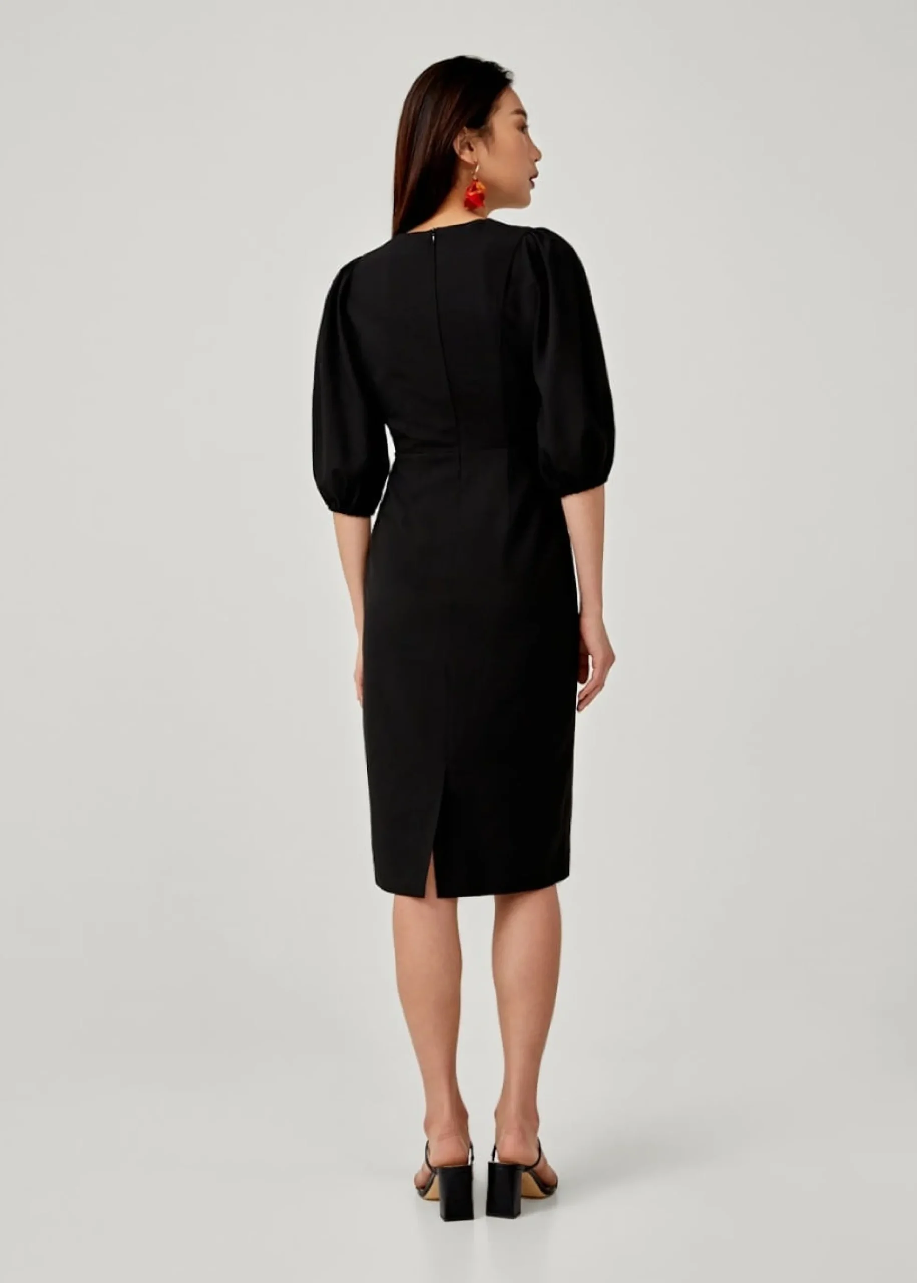Hyacynthe Puff Sleeve Midi Dress