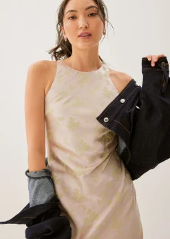 Ila Satin Bias Cut Midi Dress in Opulent Florals